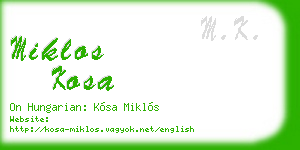miklos kosa business card
